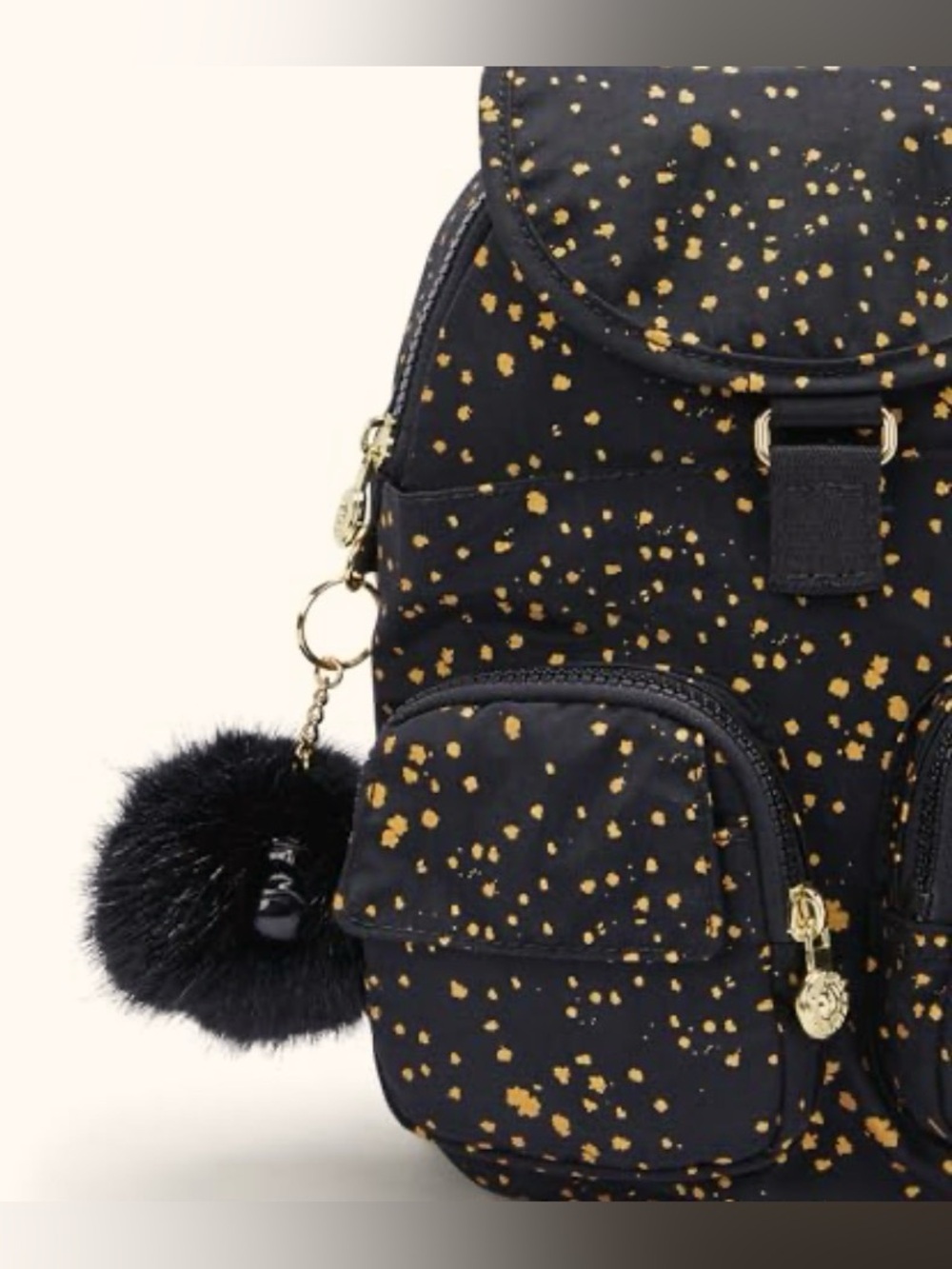 LiKE NEW Kipling Lovebug Small Printed Backpack- Golden Night - Picture 5 of 10